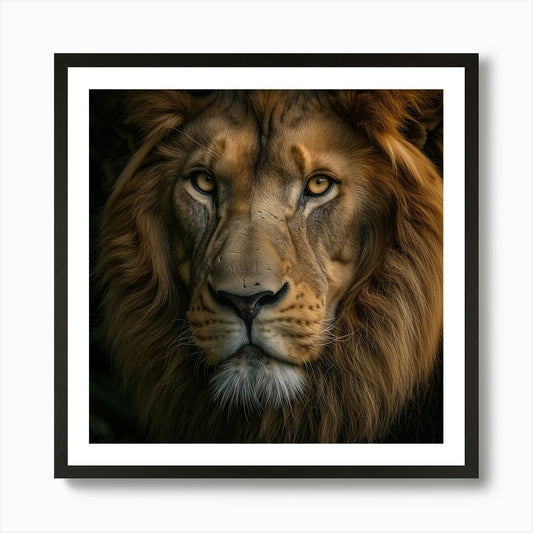 Lion Portrait 1 Art Print Framed Wall Art Poster Canvas Print Picture