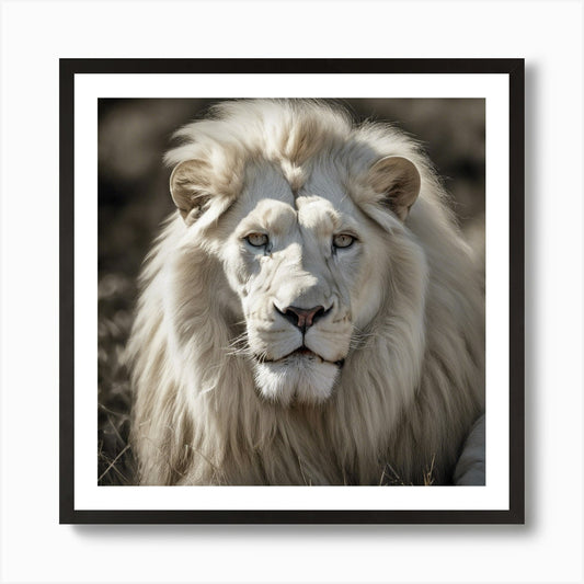 White Lion 4 Art Print Framed Wall Art Poster Canvas Print Picture