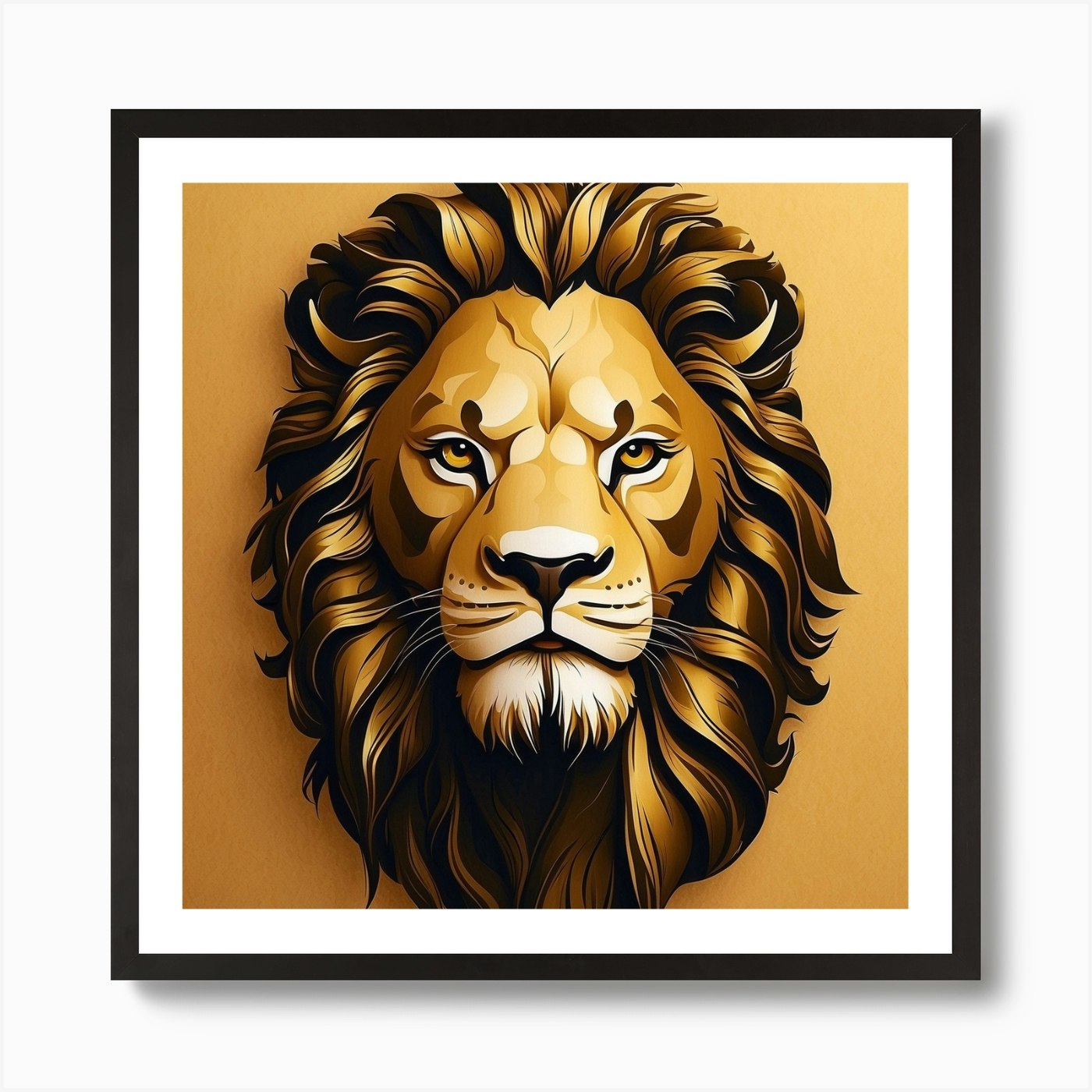 Lion Head Art Print Framed Wall Art Poster Canvas Print Picture