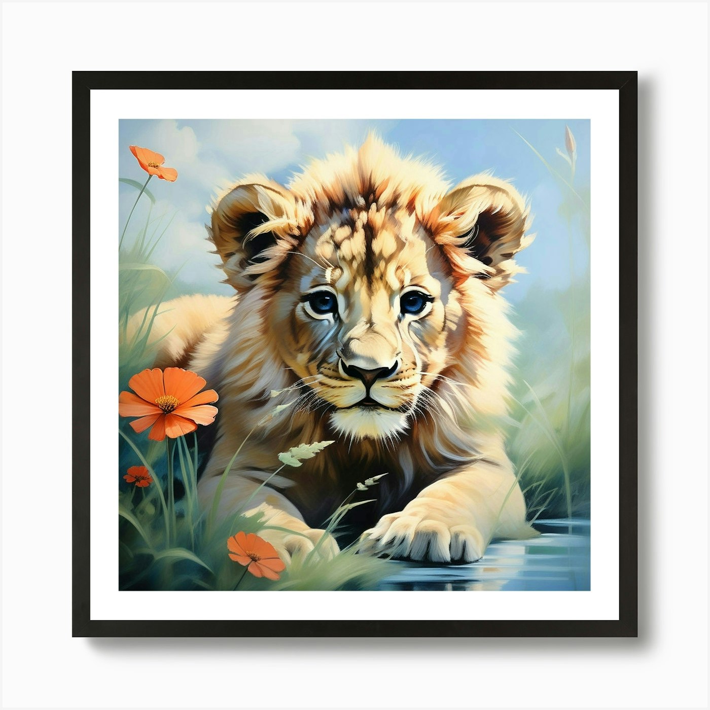 Lion 4 Art Print Framed Wall Art Poster Canvas Print Picture
