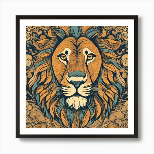 Lion Head 3 Art Print Framed Wall Art Poster Canvas Print Picture