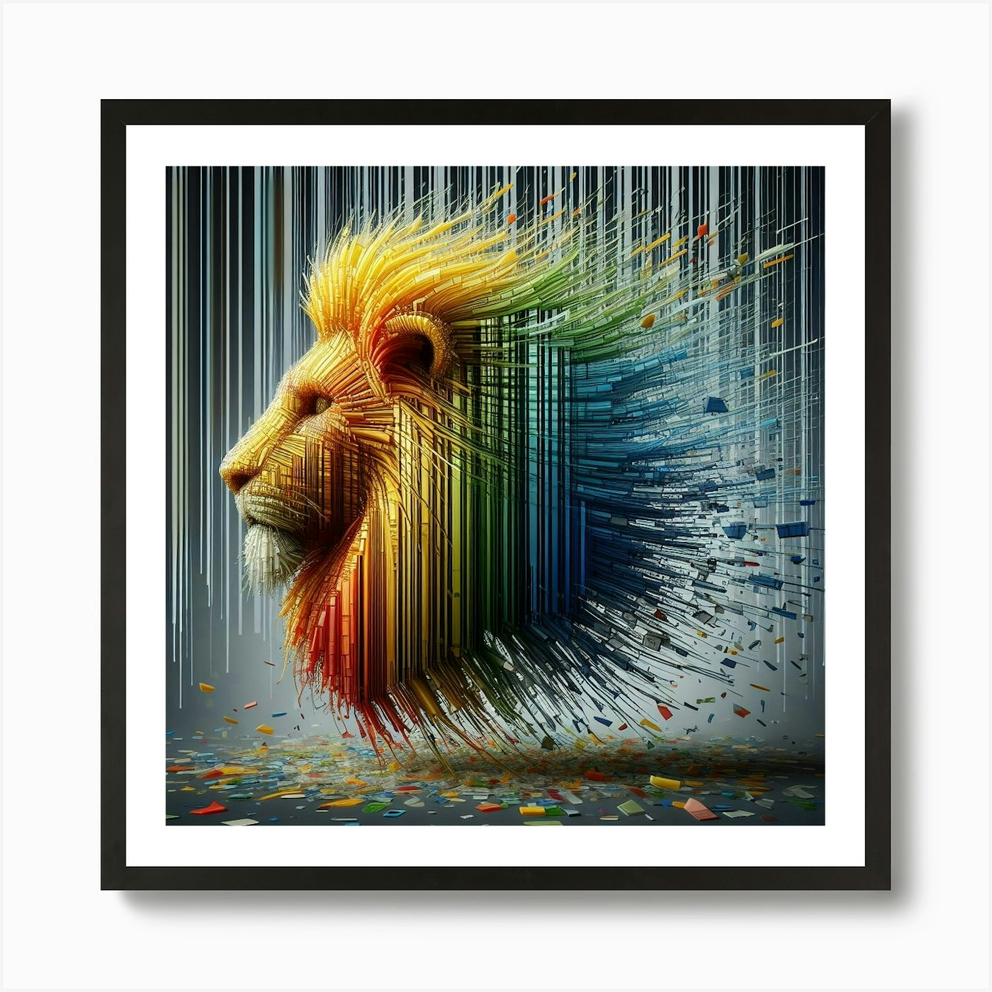 Lion Head 7 Art Print Framed Wall Art Poster Canvas Print Picture