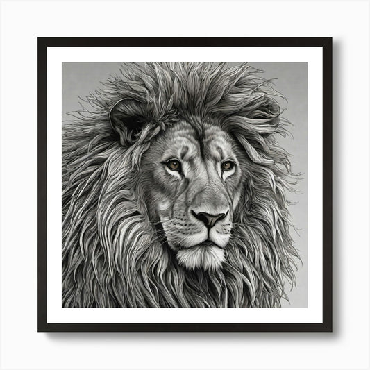Lion Portrait Art Print Framed Wall Art Poster Canvas Print Picture