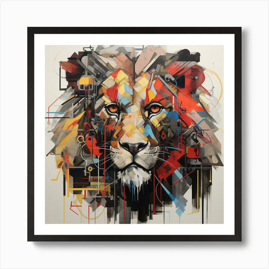 Lion Face Art Print Framed Wall Art Poster Canvas Print Picture