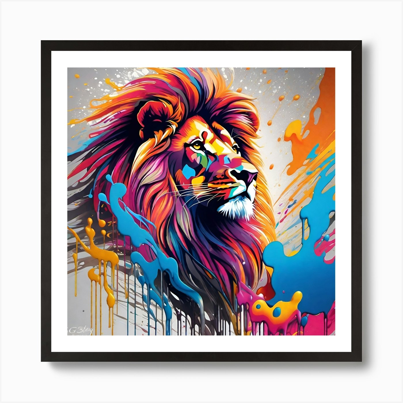 Colorful Lion 2 Art Print Framed Wall Art Poster Canvas Print Picture