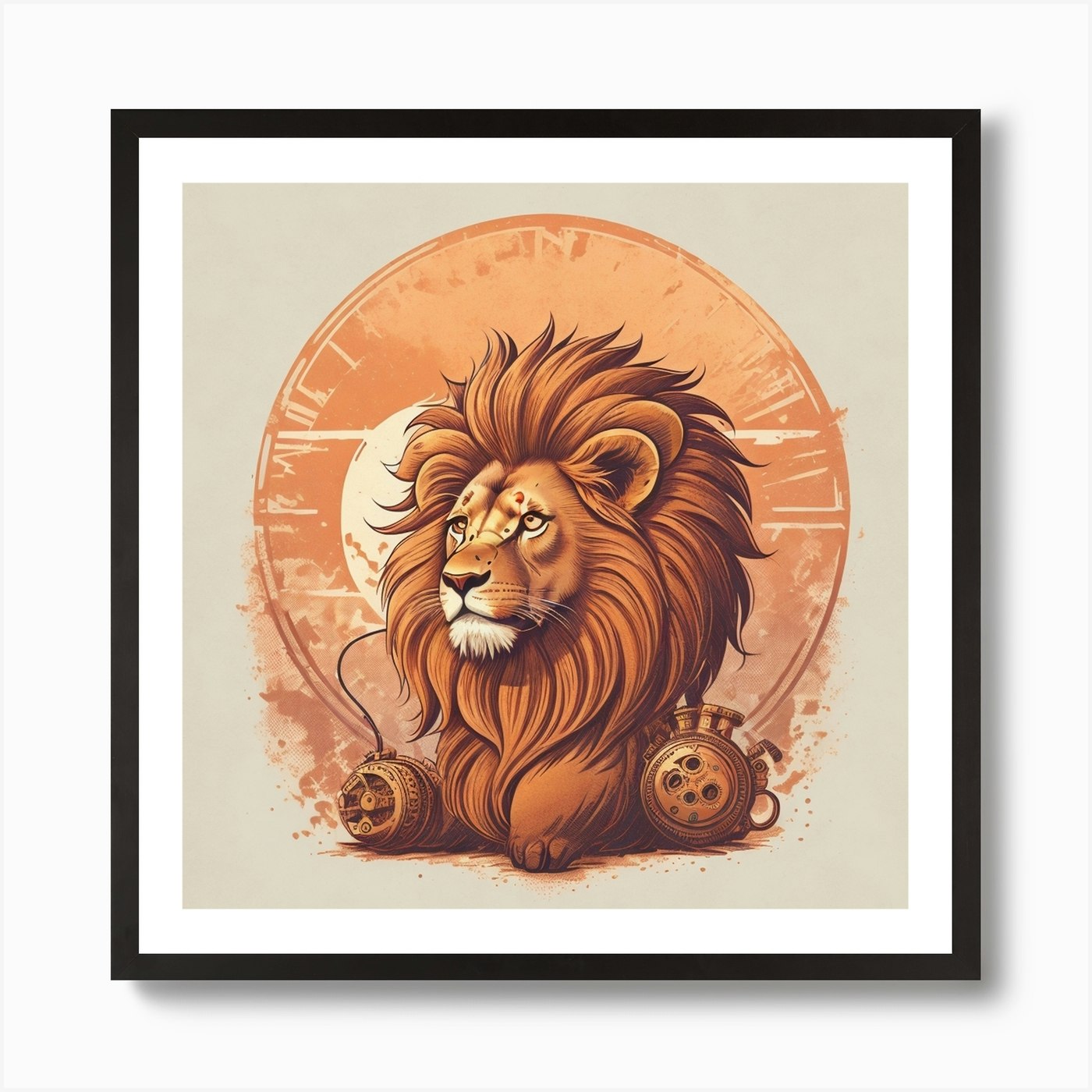 Lion Of The Zodiac Art Print Framed Wall Art Poster Canvas Print Picture
