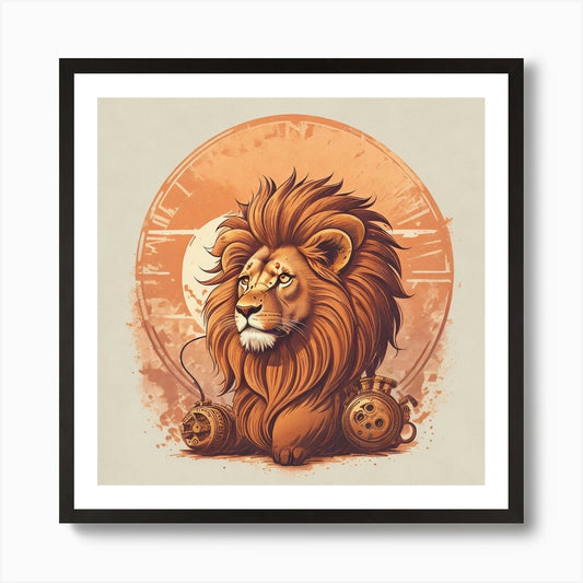 Lion Of The Zodiac Art Print Framed Wall Art Poster Canvas Print Picture
