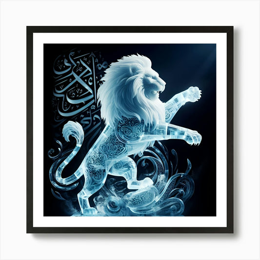 Islamic Lion Art Print Framed Wall Art Poster Canvas Print Picture