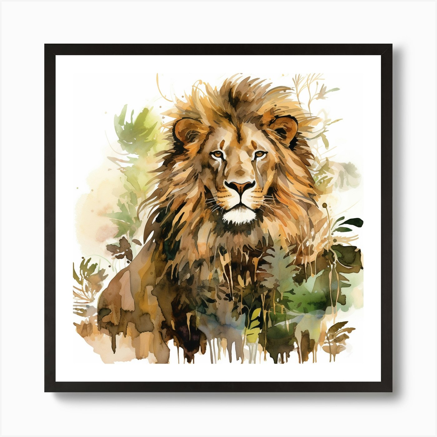 Lion In The Jungle 4 Art Print Framed Wall Art Poster Canvas Print Picture