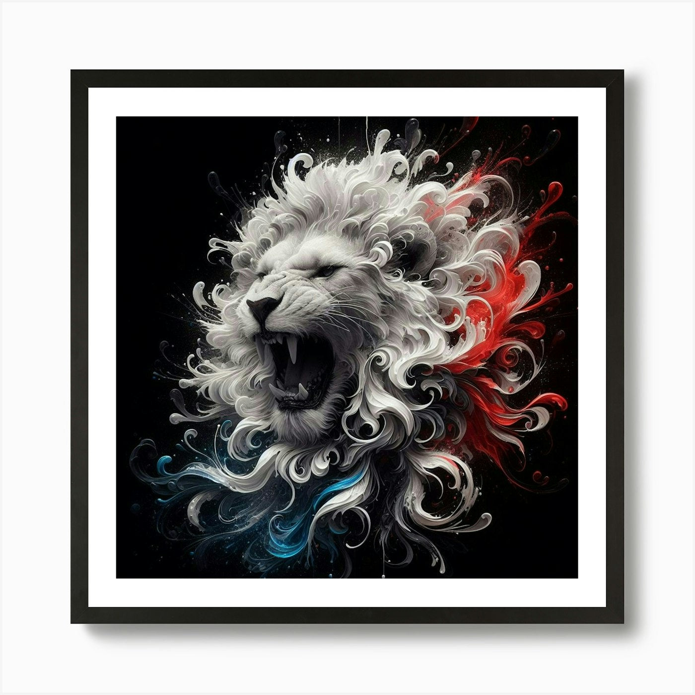 French Lion Art Print Framed Wall Art Poster Canvas Print Picture