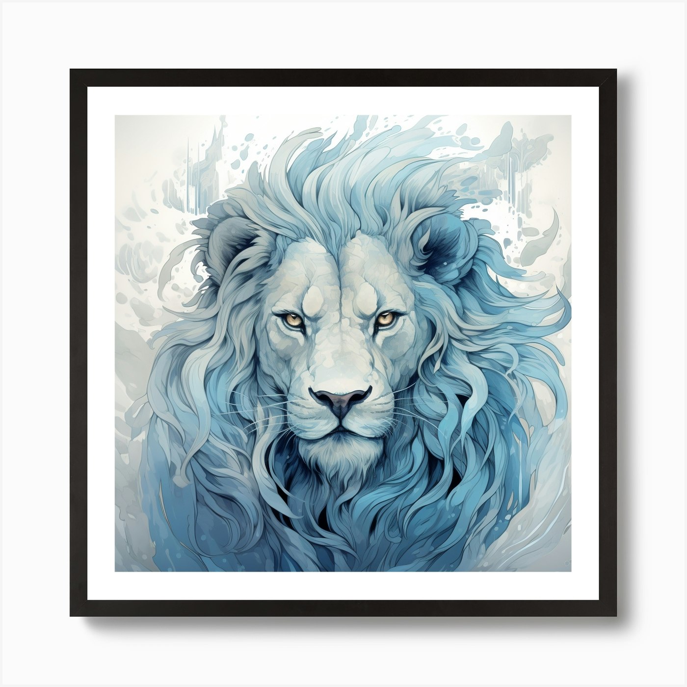 Lion Head Art Print Framed Wall Art Poster Canvas Print Picture