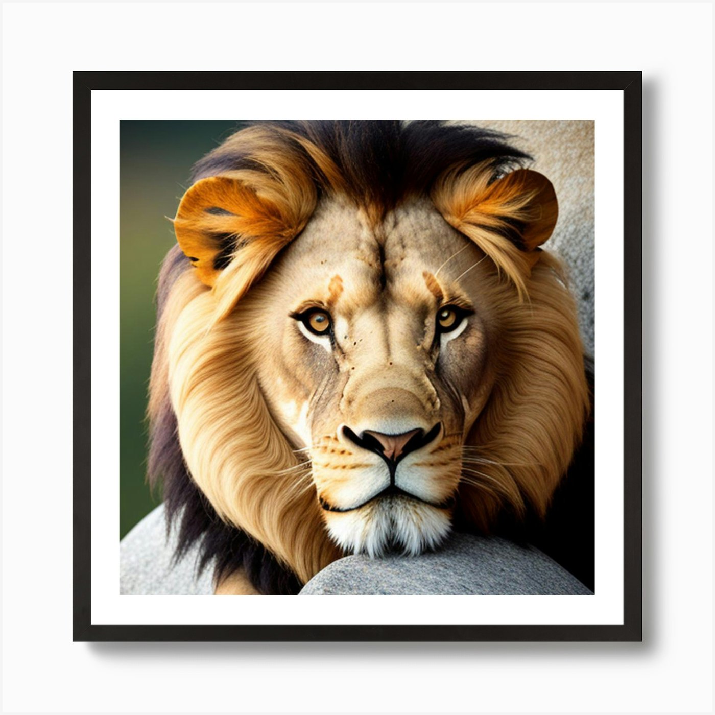Lion Portrait Art Print Framed Wall Art Poster Canvas Print Picture