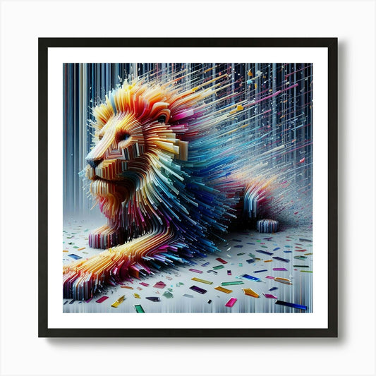 Painted Lion Art Print Framed Wall Art Poster Canvas Print Picture