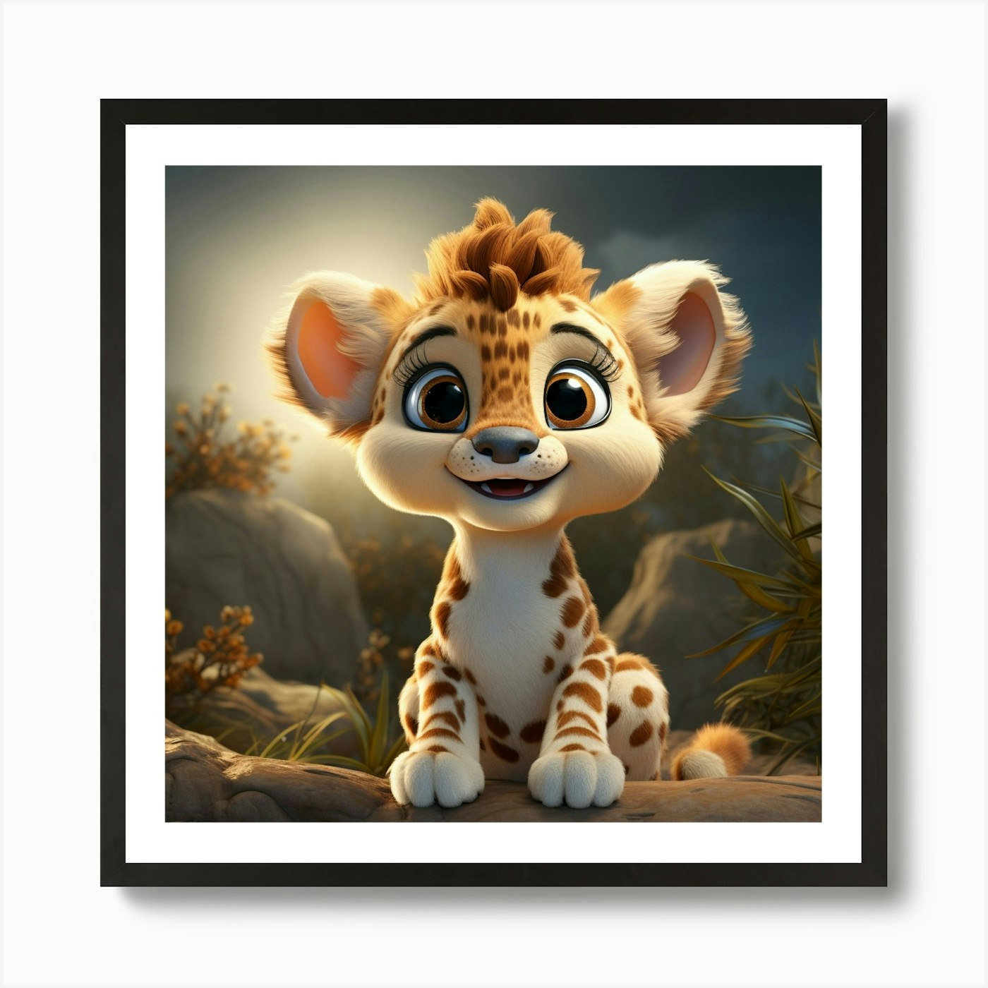 Lion Cub 32 Art Print Framed Wall Art Poster Canvas Print Picture