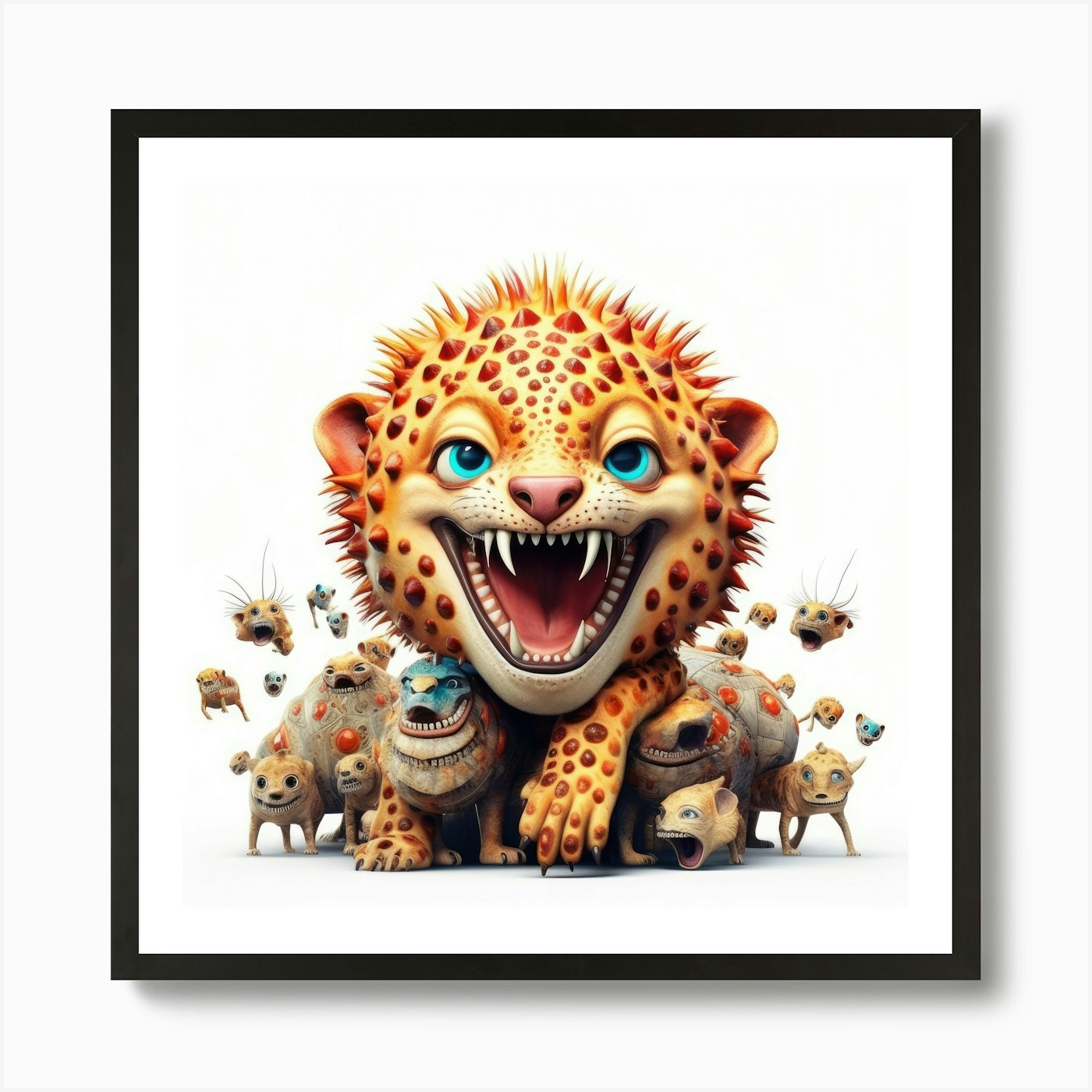 Lion Of The Jungle Art Print Framed Wall Art Poster Canvas Print Picture
