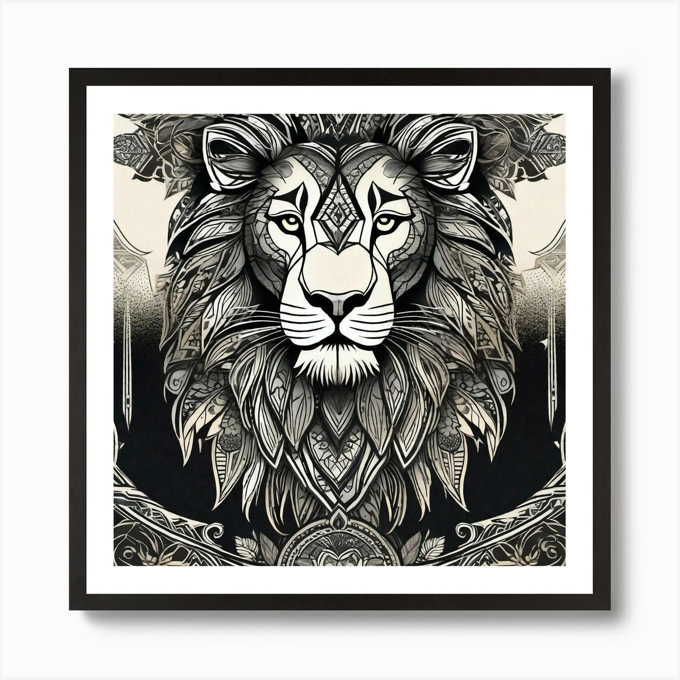 Lion Head 14 Art Print Framed Wall Art Poster Canvas Print Picture