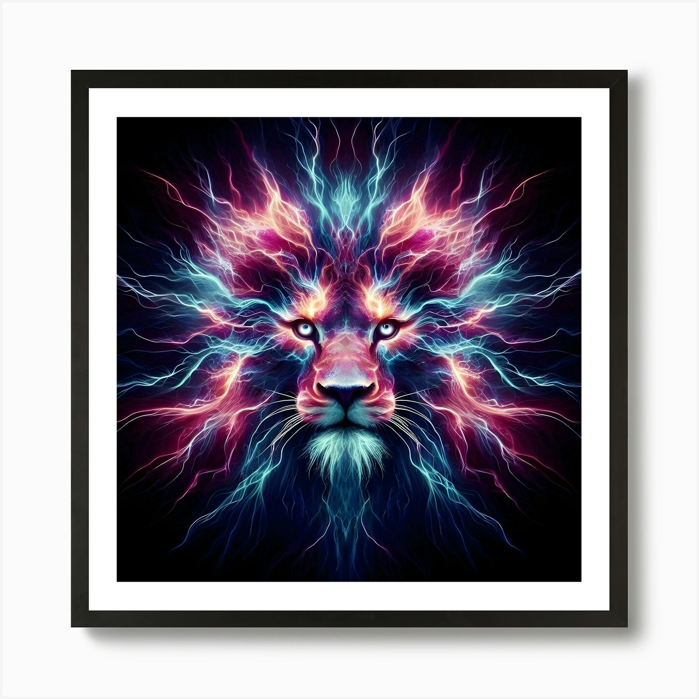 Lion'S Head Art Print Framed Wall Art Poster Canvas Print Picture