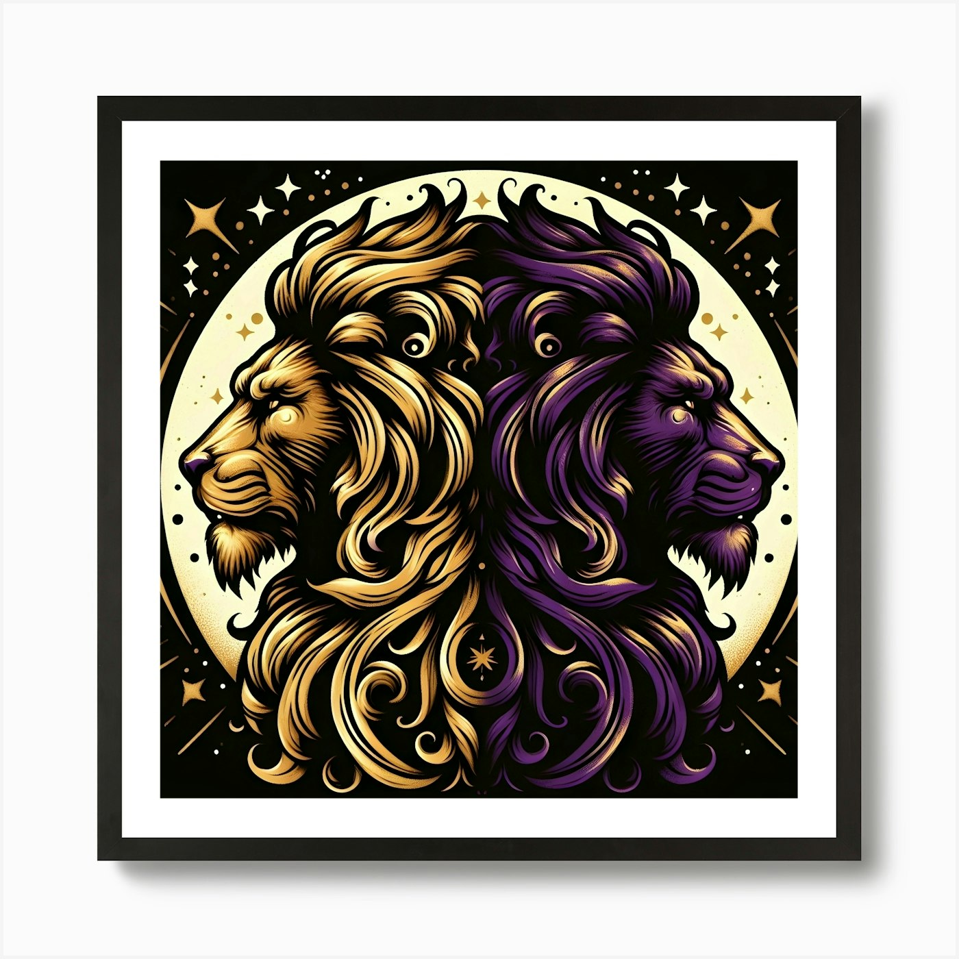 Lions Art Print Framed Wall Art Poster Canvas Print Picture