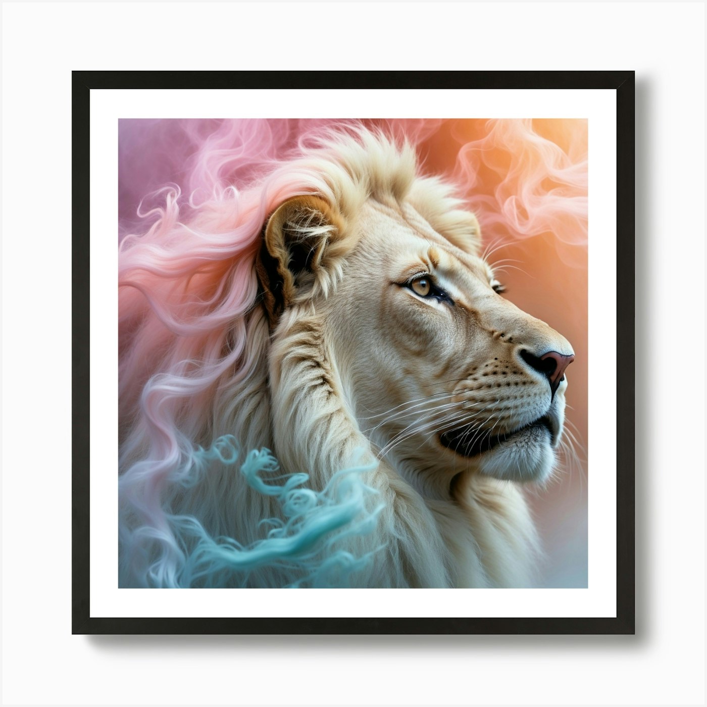 Colors and lion Art Print Framed Wall Art Poster Canvas Print Picture