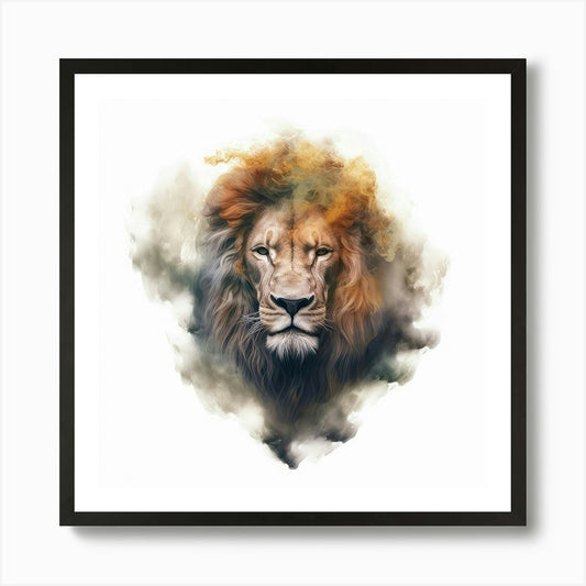 Lion Head Art Print Framed Wall Art Poster Canvas Print Picture