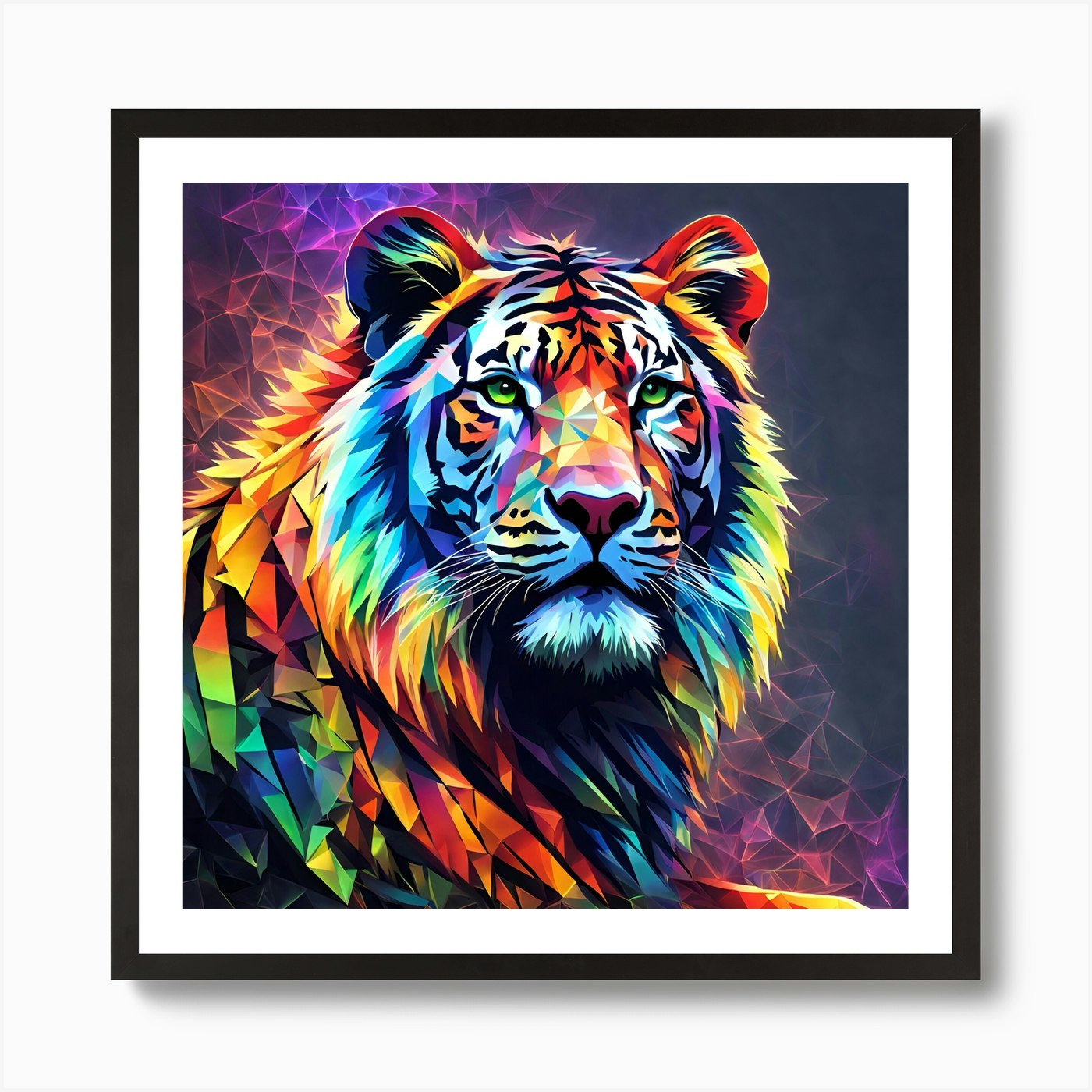 Colorful Lion Art Print Framed Wall Art Poster Canvas Print Picture