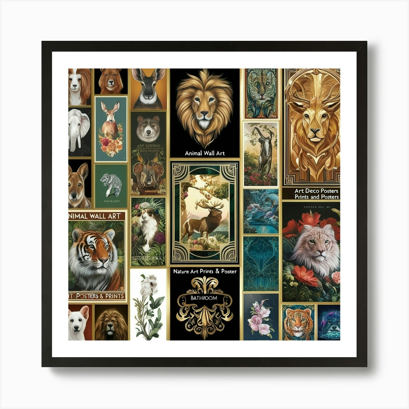 Lions And Tigers 1 Art Print Framed Wall Art Poster Canvas Print Picture