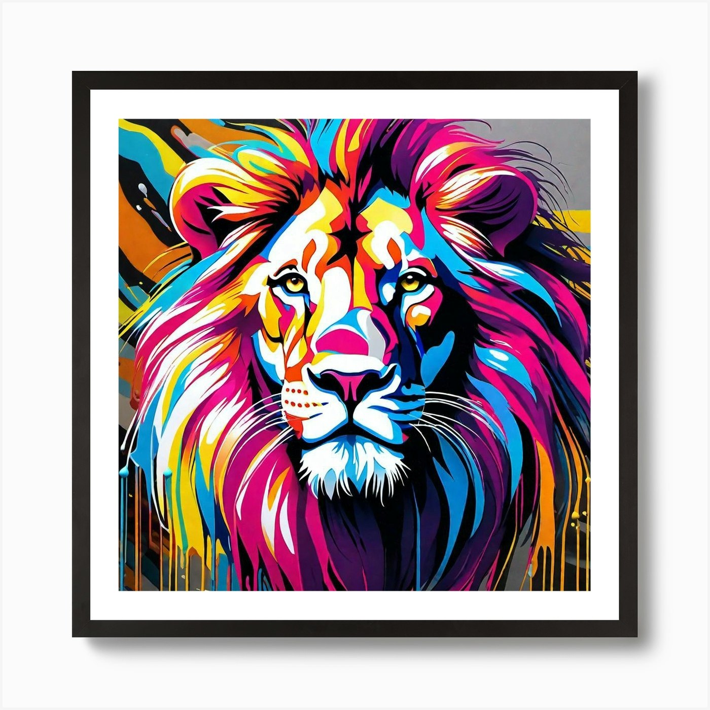 Colorful Lion 15 Art Print Framed Wall Art Poster Canvas Print Picture