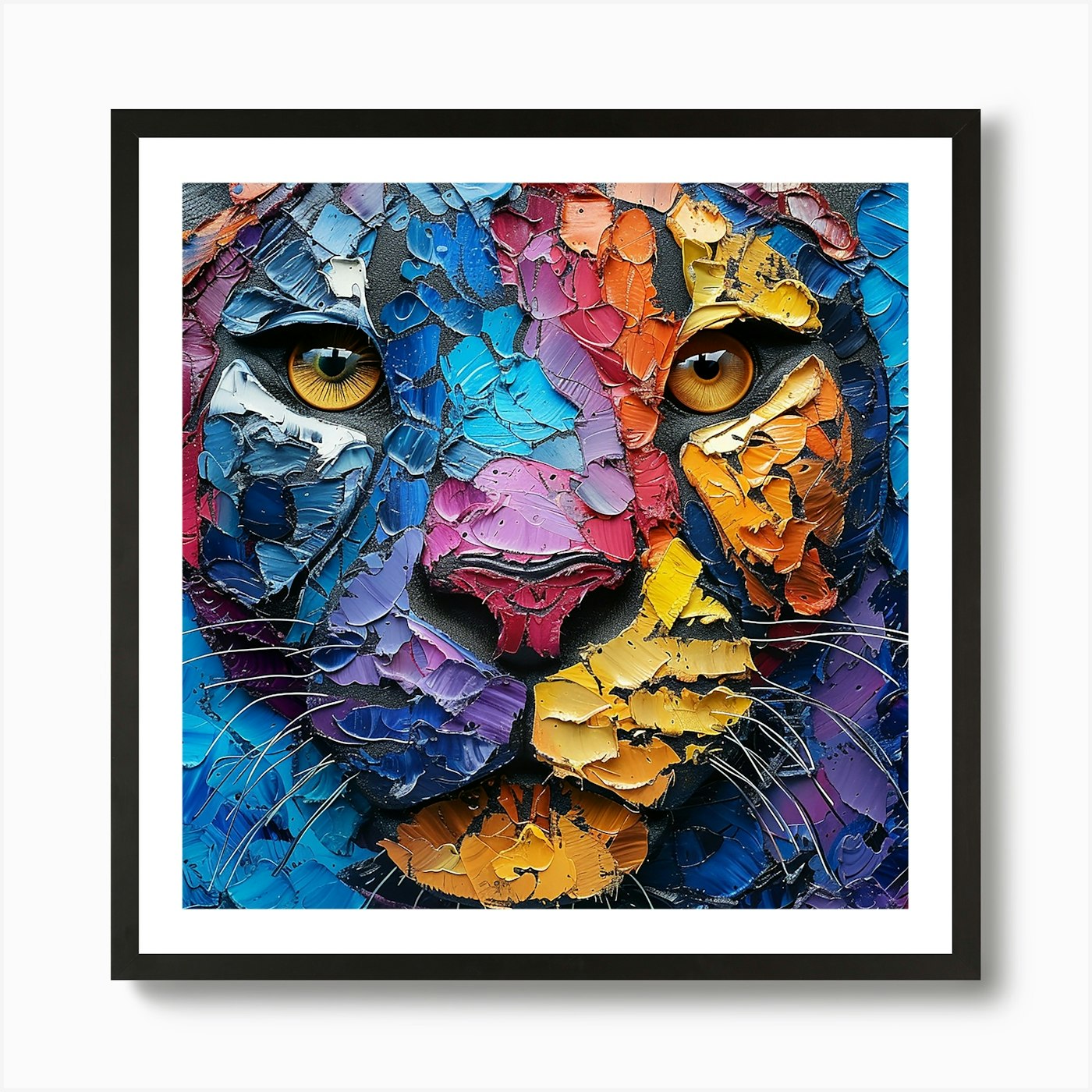 Colourful Lion Art Print Framed Wall Art Poster Canvas Print Picture