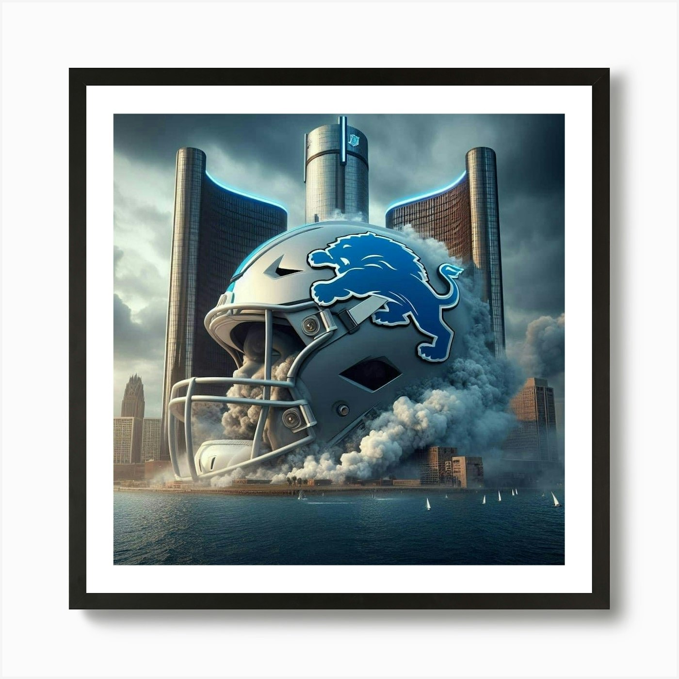 Detroit Lions 2 Art Print Framed Wall Art Poster Canvas Print Picture