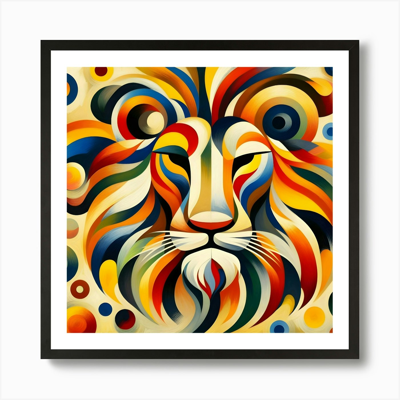 Abstract Lion Head Art Print Framed Wall Art Poster Canvas Print Picture