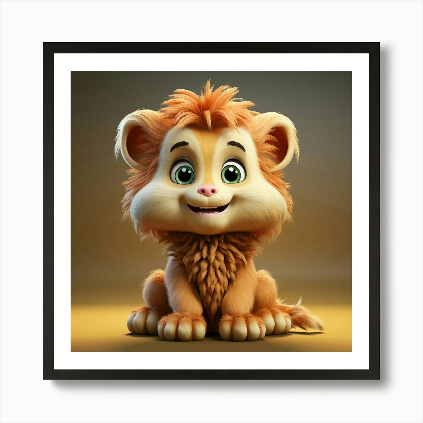 Cute Lion 4 Art Print Framed Wall Art Poster Canvas Print Picture