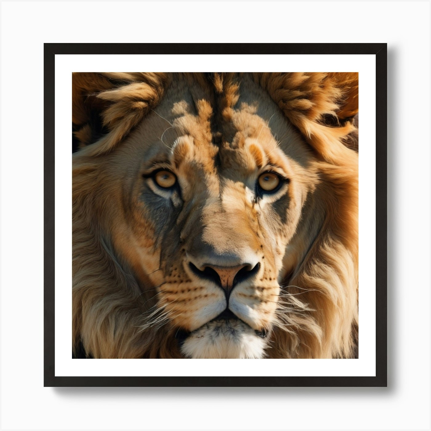Lion Portrait Art Print Framed Wall Art Poster Canvas Print Picture