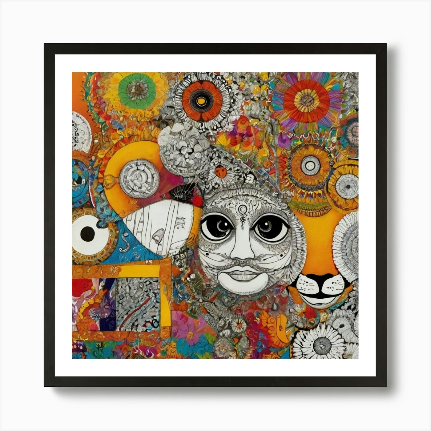 Lion Painting Art Print Framed Wall Art Poster Canvas Print Picture