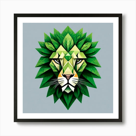 Lion Head 6 Art Print Framed Wall Art Poster Canvas Print Picture