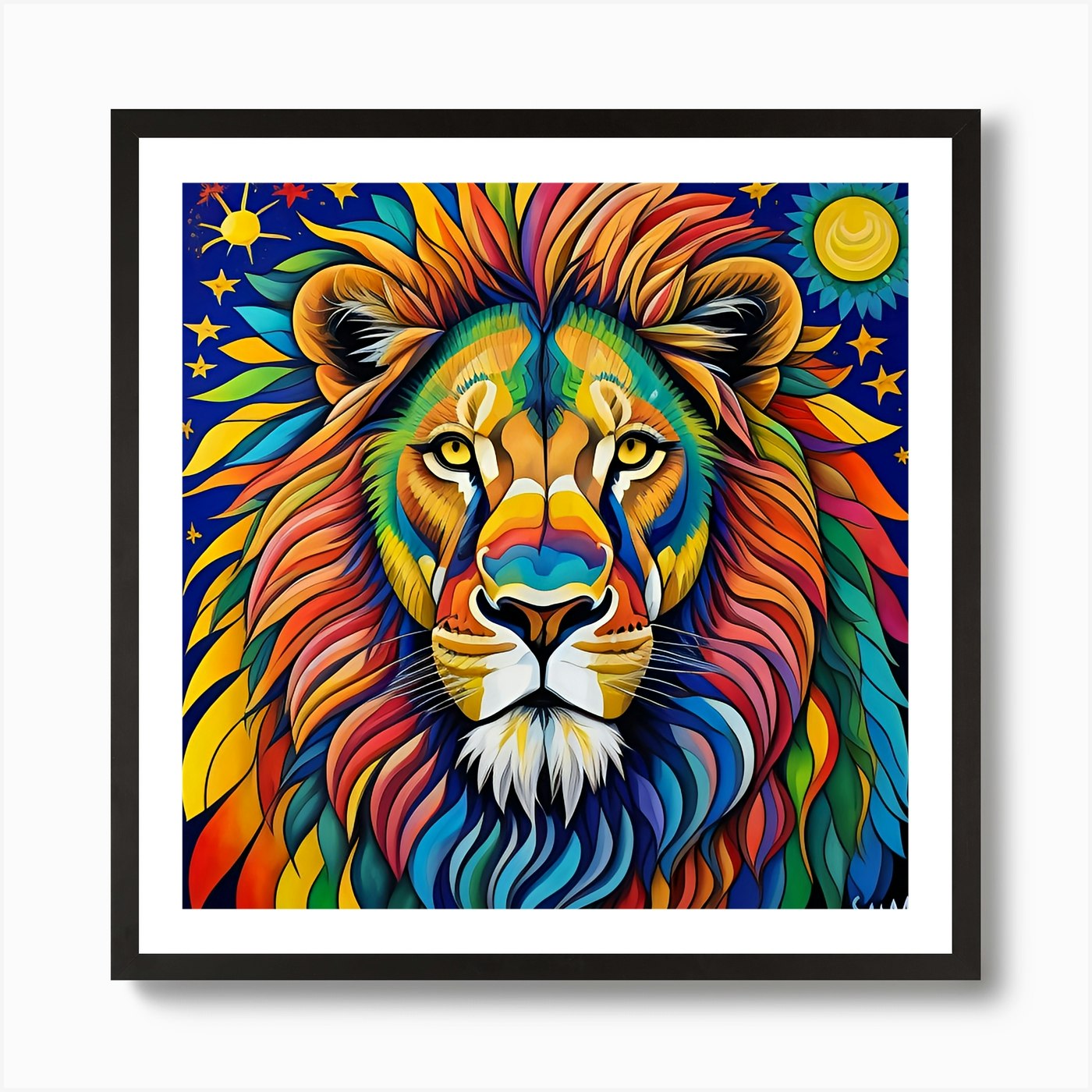 A lion Art Print Framed Wall Art Poster Canvas Print Picture