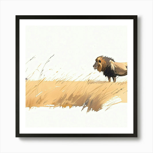 Lion And Zebra Art Print Framed Wall Art Poster Canvas Print Picture