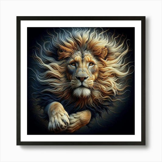 Charging Lion Art Print Framed Wall Art Poster Canvas Print Picture