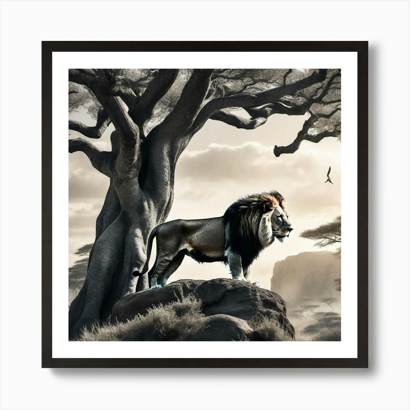 Lion In The Forest 24 Art Print Framed Wall Art Poster Canvas Print Picture