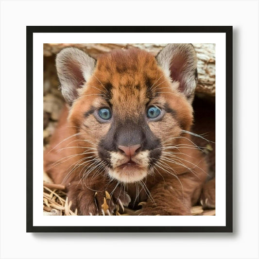 Mountain Lion Cub Art Print Framed Wall Art Poster Canvas Print Picture