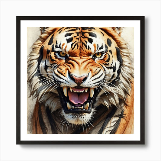 A predatory lion Art Print Framed Wall Art Poster Canvas Print Picture