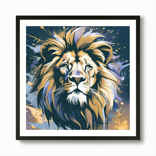 Lion Painting 3 Art Print Framed Wall Art Poster Canvas Print Picture