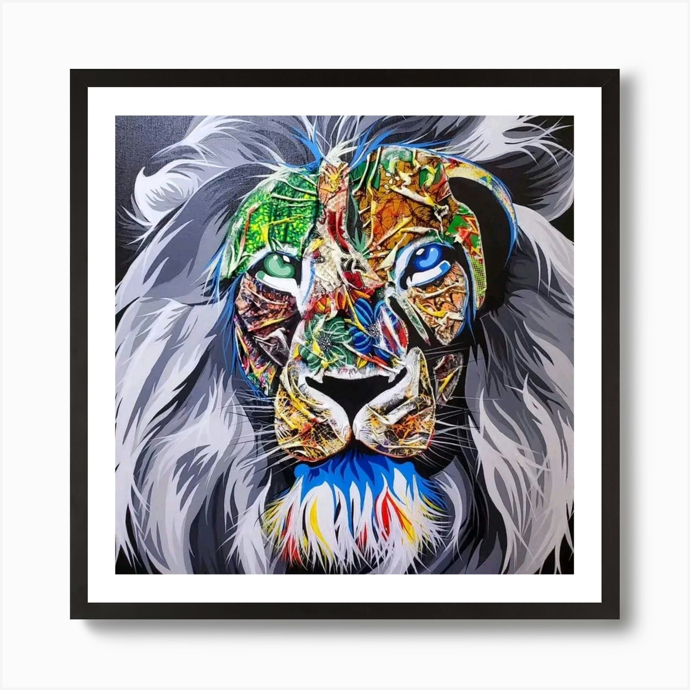 Abstract Lion Art Print Framed Wall Art Poster Canvas Print Picture