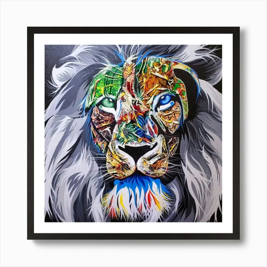 Abstract Lion Art Print Framed Wall Art Poster Canvas Print Picture