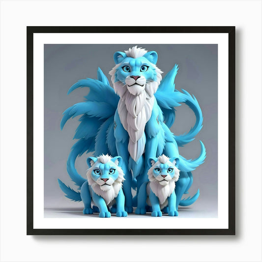 Ice Lions Art Print Framed Wall Art Poster Canvas Print Picture