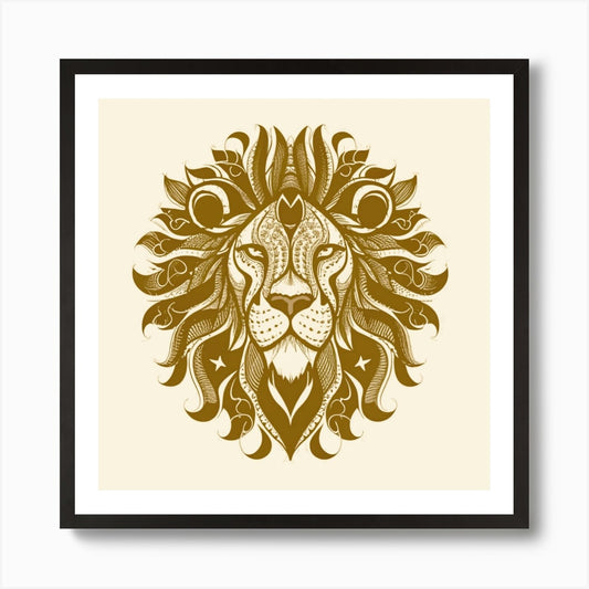 Lion Head 3 Art Print Framed Wall Art Poster Canvas Print Picture