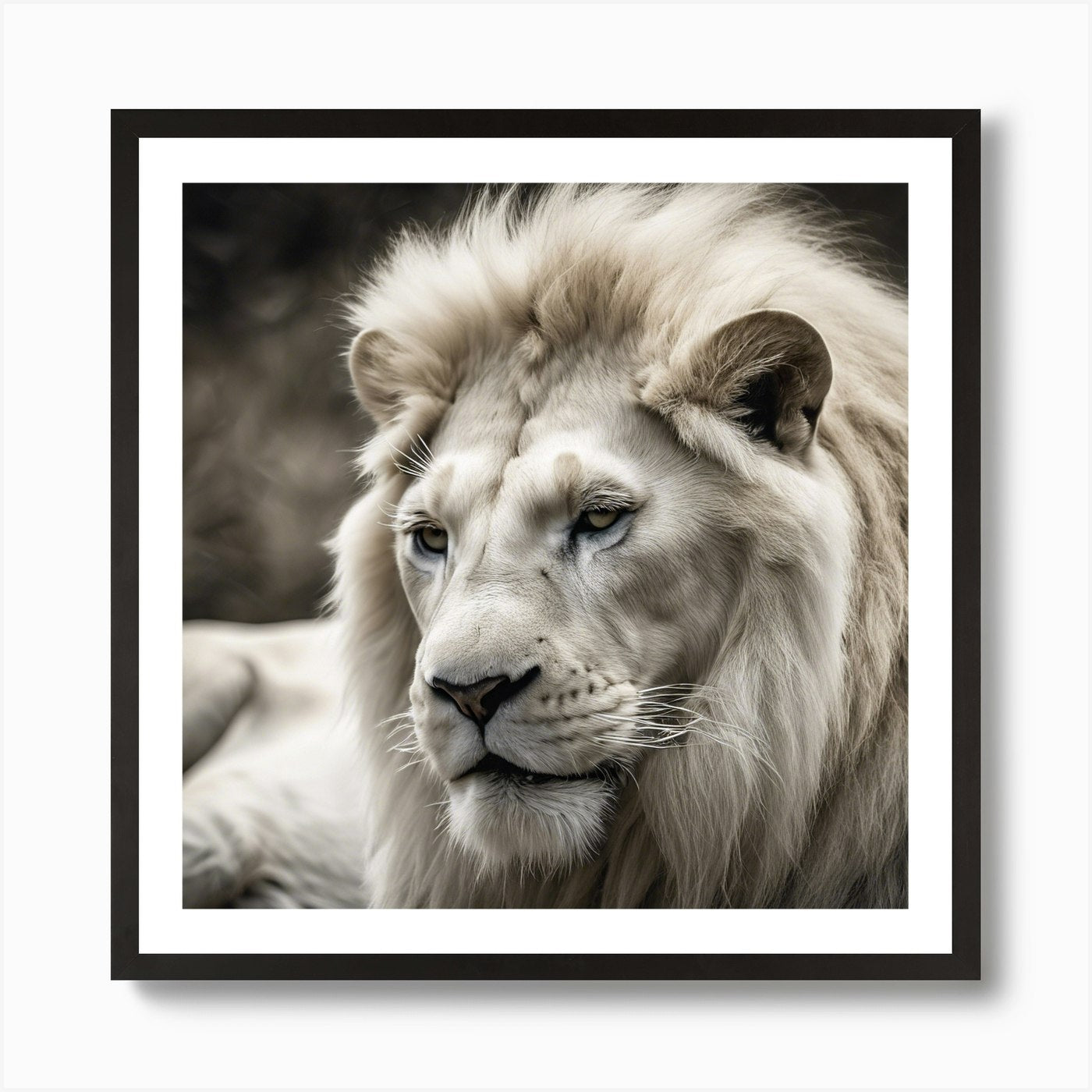 White Lion 2 Art Print Framed Wall Art Poster Canvas Print Picture