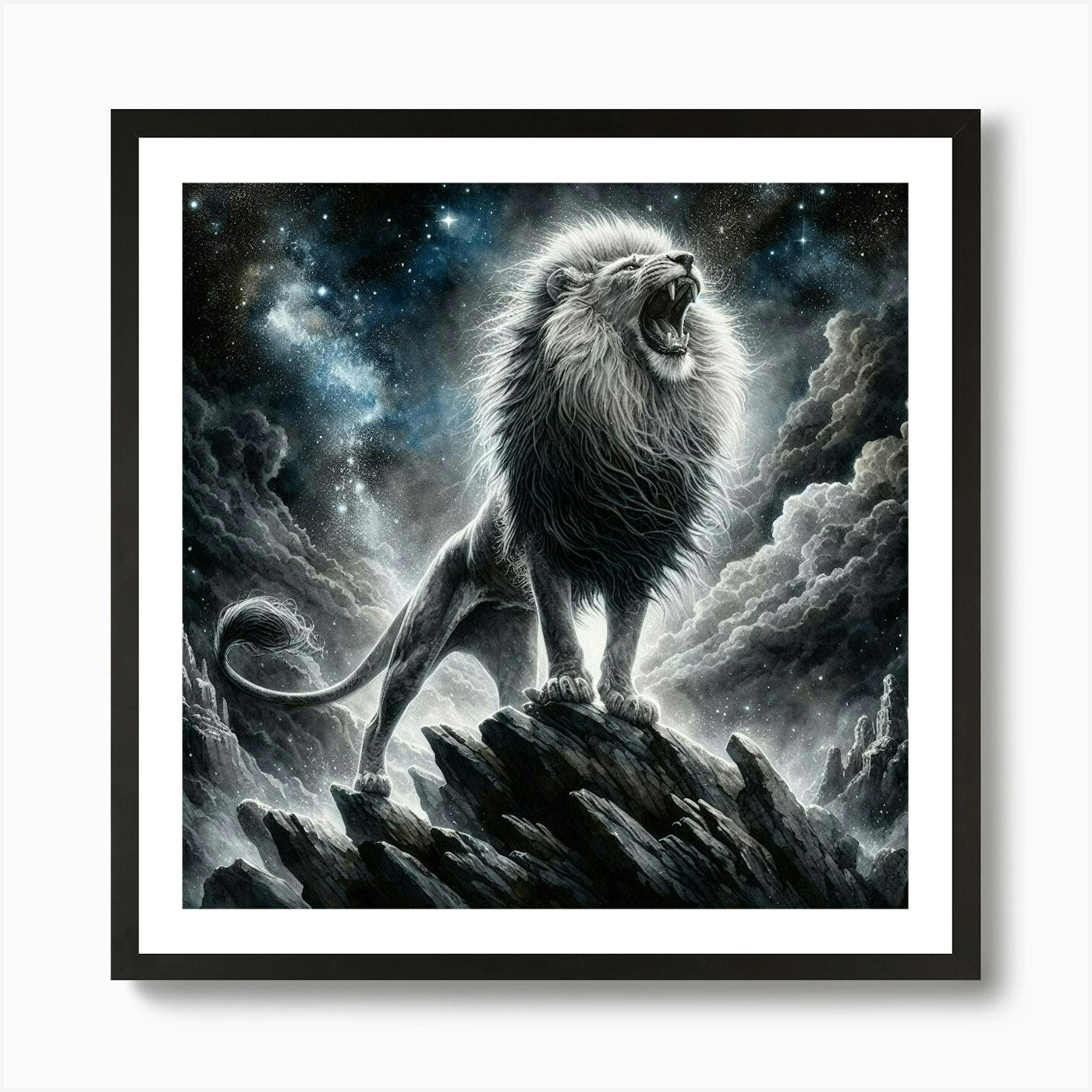 Lion Of The Night Art Print Framed Wall Art Poster Canvas Print Picture