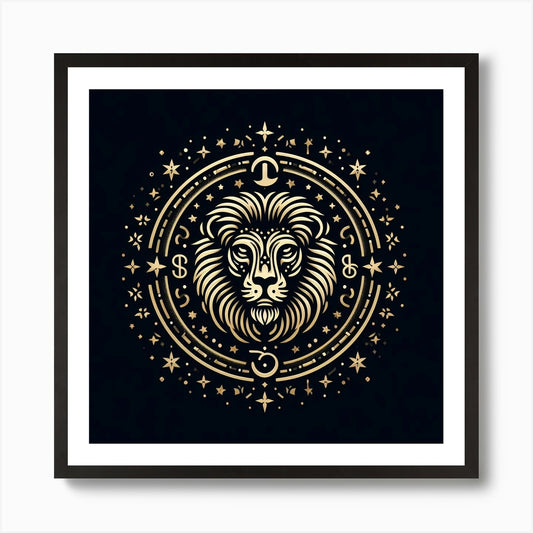 A Zodiac symbol, A Lion 1 Art Print Framed Wall Art Poster Canvas Print Picture