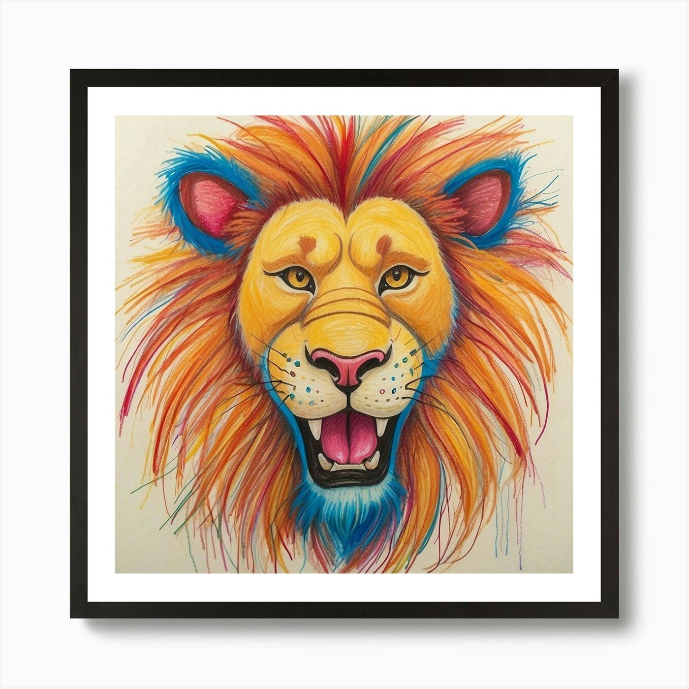 Lion Head 10 Art Print Framed Wall Art Poster Canvas Print Picture
