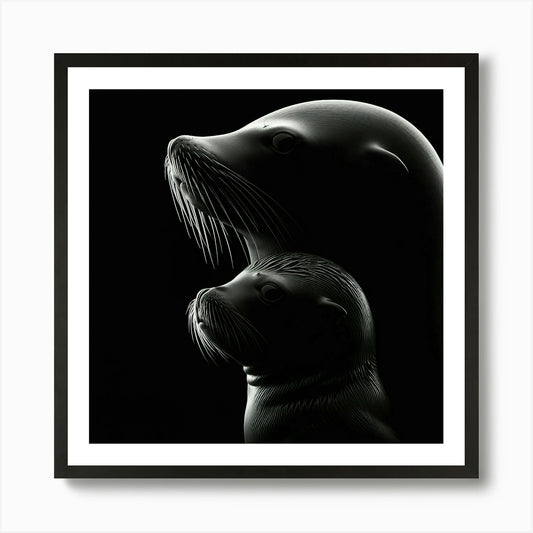 Sea Lions 4 Art Print Framed Wall Art Poster Canvas Print Picture